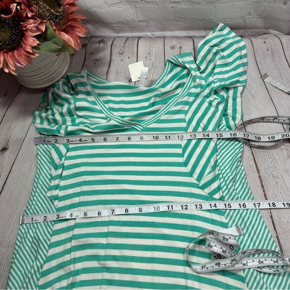 NWT Umgee boutique mint blue contrast stripes casual dress spring easter - Picture 2 of 12